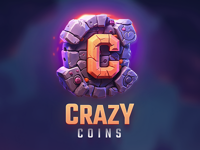 Crazy Coins - Casino Logotype 2d 3d art bet betting casino casual coin coins crazy crypto casino crypto logo gambling illustration logo logotype nft pass ui web design