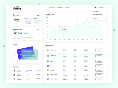 Online Banking Dashboard dashboard ui online banking uiux design web app