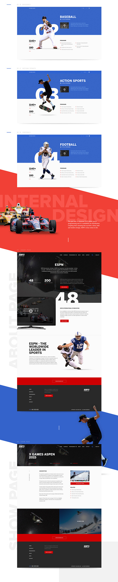 Sports web design graphic design