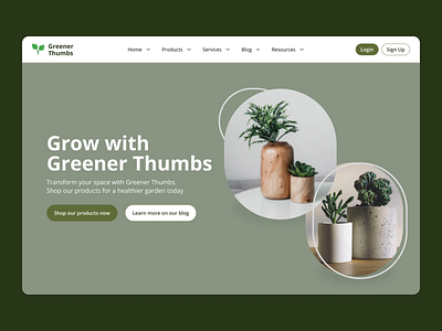 Greener Thumbs design navigation ui