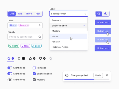 Some parts of the UI button checkbox design system dropdown input notification select tabs tags toggle ui ui kit