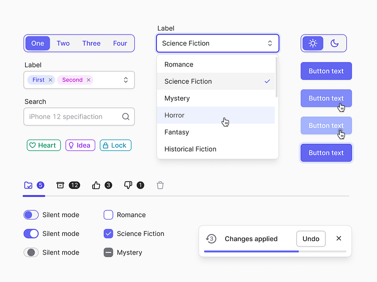 Some parts of the UI by Artur Trifonov on Dribbble