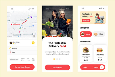 Food Delivery App app app design food delivery app illustration material design web design