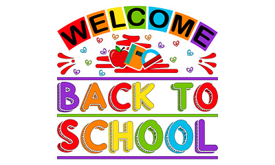'Welcome Back To School' Typography T shirt Design back to school childreen design education illustration kids school t shirt t shirt design typography vector welcome back to school world