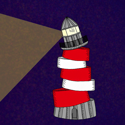 Lighthouse graphic design illustration