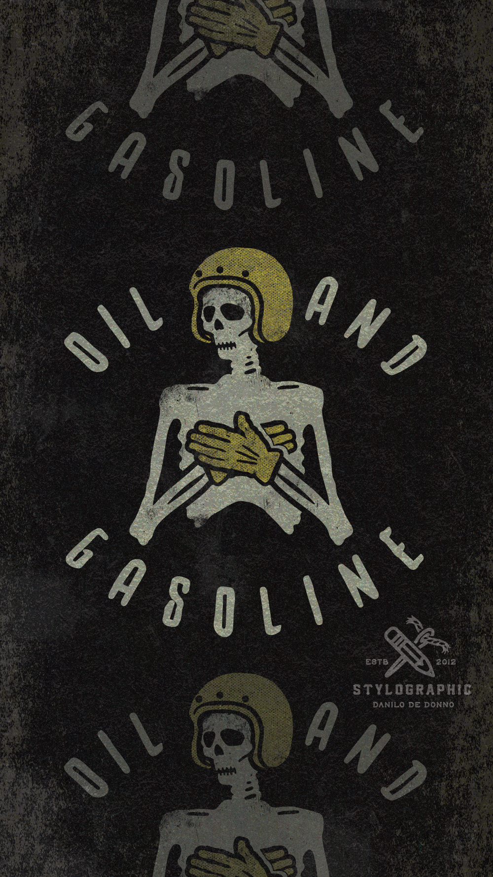 Oil and Gasoline brand identity fashion design illustration logo logo design motorcycle motorcycle print print apparel print design retro design screenprinting tshirt design typography vintage vintage print