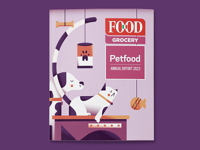 Petfood - FOOD Cover adobe illustrator best cat cover design dog draft dribbble fish flat food illo illustration illustrator minimal pet petfood purple shot vector
