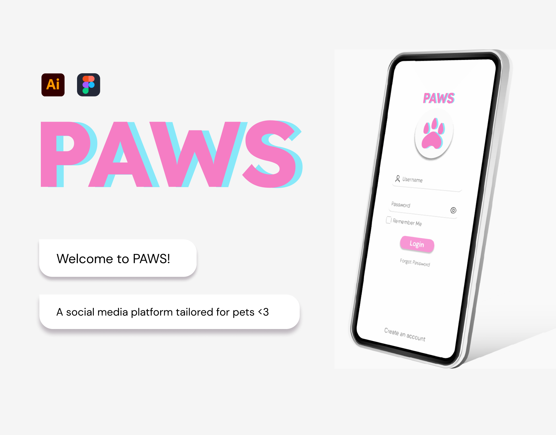 PAWS - UI/UX Project app design social media ui ux