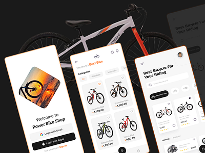 Cycle Shop Mobile app ui application ui bicycle app bike app bikers branding bycycle app cycle app dashboard ui design ecommerce app electric bicycle graphic design mobile app online shop product app shopping app ui design uiux vivid