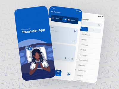 Translator App abstract app daily ui design flat graphic design illustration language translator minimal mobile design splash translator typography ui ui design ux