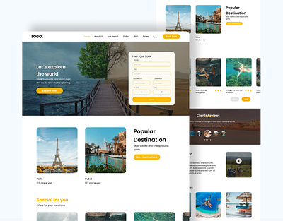 A travel Website Landing page travel ui ux webs