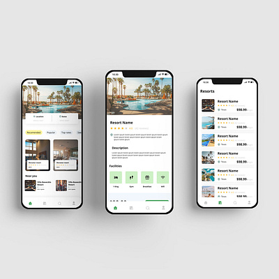 Hotel Booking App | Vacation - Mobile UI Screens app design ui