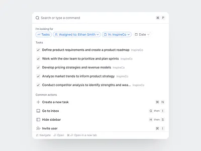 Command+P search menu command bar command k command k filter command k menu command k panel command navigation command p command p menu command p panel command panel command search omnisearch quick actions quick search raycast search modal smart search spotlight search