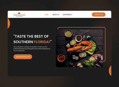 Crab Selling Hero Landing Page Website animation branding ecommerce landingpage logo ui webdesign