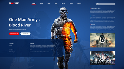 Movie Website design graphic design ui ux