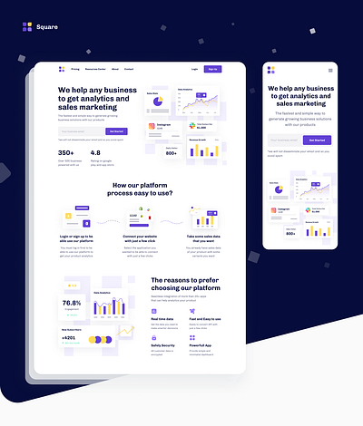 Square - Manage your business sales marketing appdesign branding business clayde dashboard graphic design graphs illustration landing page logo marketing minimal mobile design responsive design ui uidesign web app web design