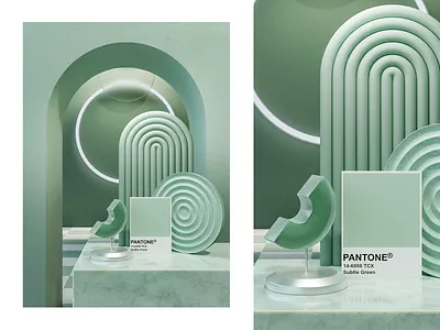 modern 3d composition 3d blender graphic design green modern render