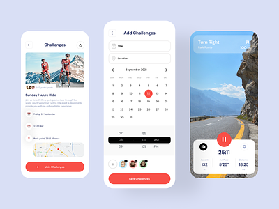 Cycling Rides Challenges Mobile apps 2020 trend design agency agency business agency websites apps creative cycling cycling challages cycling tracker design landing page logo mobile apps tracker