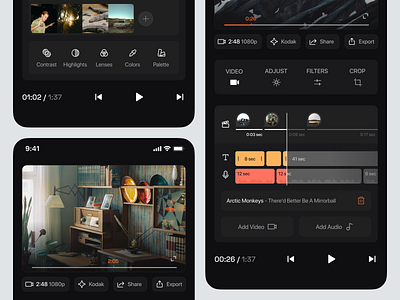 Video editor App Concept adit aditor app app concept applcation mobile app mobile edit photo editor tool video editor