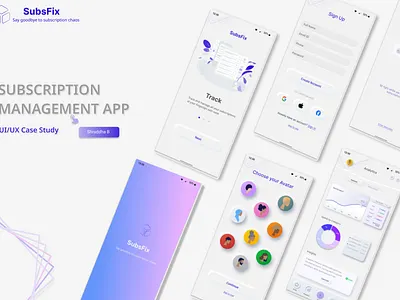 Subscription Management App application case study casestudy design management mobile prototype saas saas analytics subscription subscription management subscription management app ui ui design ux ux design