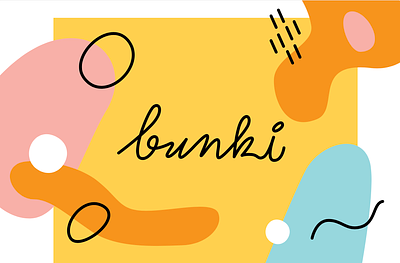 "bunki" concept logo illustration lettering logo script vector