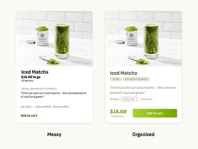 Menu Makeover: Organized vs Messy UI Components app dailyui design flat ui ux web