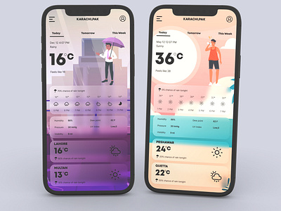 Weather App UI design app design app design for weather app interace app like google app ui branding clean ui design glassmorphism graphic design mobile app ui modern ui design modern weather app mvp app ui ux weather app