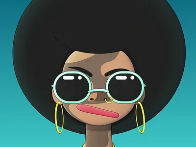 Hello, you 2d afro after effects animation beautiful design girl graphic design hello illustration motion graphics