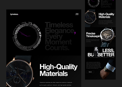 Web UI design_Watch brand (Figma) brand darkmode design figma minimal ui ux watch