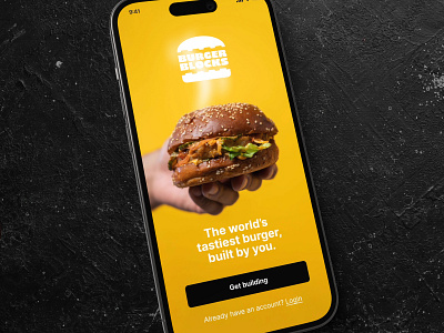 Burger Blocks animation branding burger burger king design challenge figma food logo logo design mobile ui ui ux