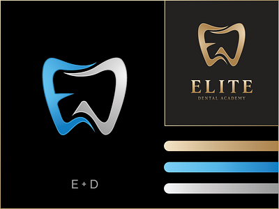 Dental Logo (E+D) branding dental academy dental logo dentist logo elegant logo elite logo graphic design iconic logo illustration logo logo design luxury logo typography vector