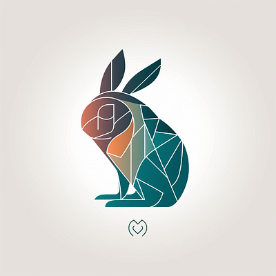 Rabbit in a minimalist style