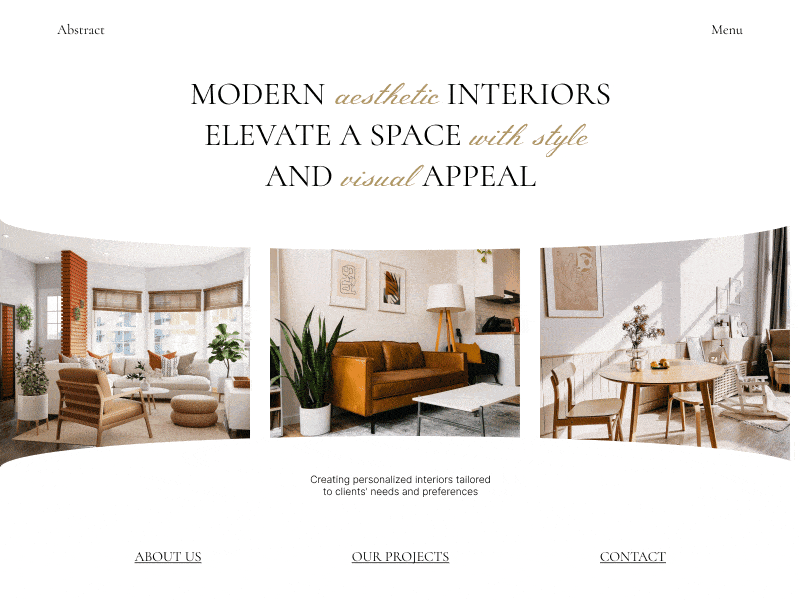Interior Website Homepage animation carousel design interior style type ui ux web web site