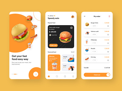 Fast food delivery ordering App by Jahidul Anik on Dribbble