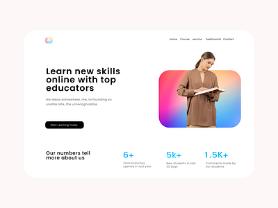 E-learning website hero section app design graphic design logo typography ui ux