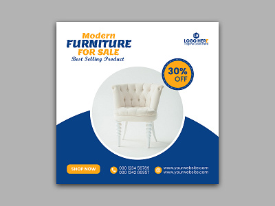 Furniture Social Media Post Template Design banner brand branding chair corporate identity creative design flyer furniture graphic design instagram banner instagram post logo modern poster professional social media social media post social media poster