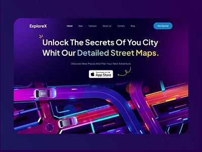 ExploreX Landing page 🗺️ design dribbble graphic design hero section homepage iran landing page map map landing persian rtl site ui ui design ui motion uiux userinterface ux design webdesign