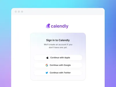 Calendly — Sign up form (SaaS) apple google login minimal sign up twitter
