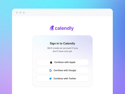 Calendly — Sign up form (SaaS) apple google login minimal sign up twitter