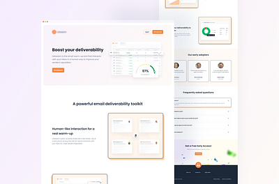 Warm-up Tool landing page design b2b design landing page landing page design product design saas ui ui ux ux uxdesign warmup web design website design