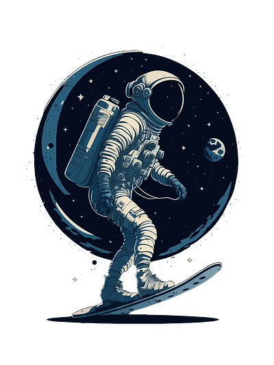 Skateboarding Astronaut astronaut galaxy graphic design moon skateboard space