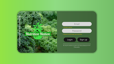 Login form - online shop healthy food form login online signup store ui user