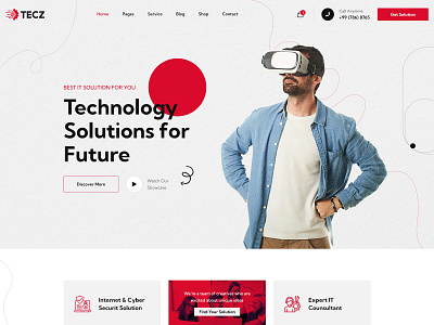 TECZ creative solution it solution landing page psd design template ui design