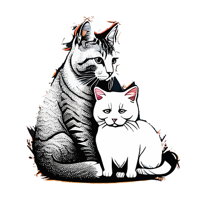 Cuddle Cats cats cuddle cute graphic design hug illustration love