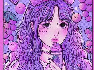 💜 purple boba tea🧋