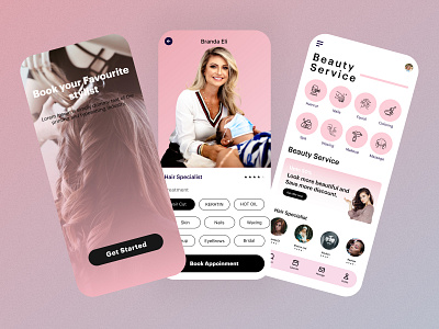 Beauty Salon app design app apps design beauty beauty salon branding figma girl fashion salon app ui ui design ux ux design