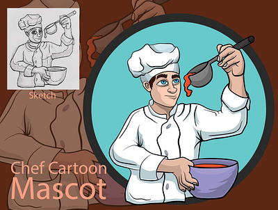 Chef Cartoon Mascot: So Young Saucier Chef cartoon mascot design digital illustration digitalart graphic design illustration logo mascot vector