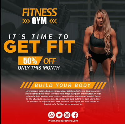 GYM Fitness Poster branding design graphic design illustration logo ui ux vector