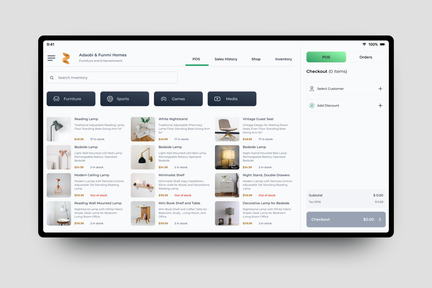 Zoafia Inventory dashboard app dashboard design dashboard ui design e commerce inventory pos sales shop ui