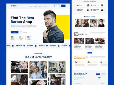 Barber Salon Web Ui barber beauty gents landing page salon ui ui design uiux website